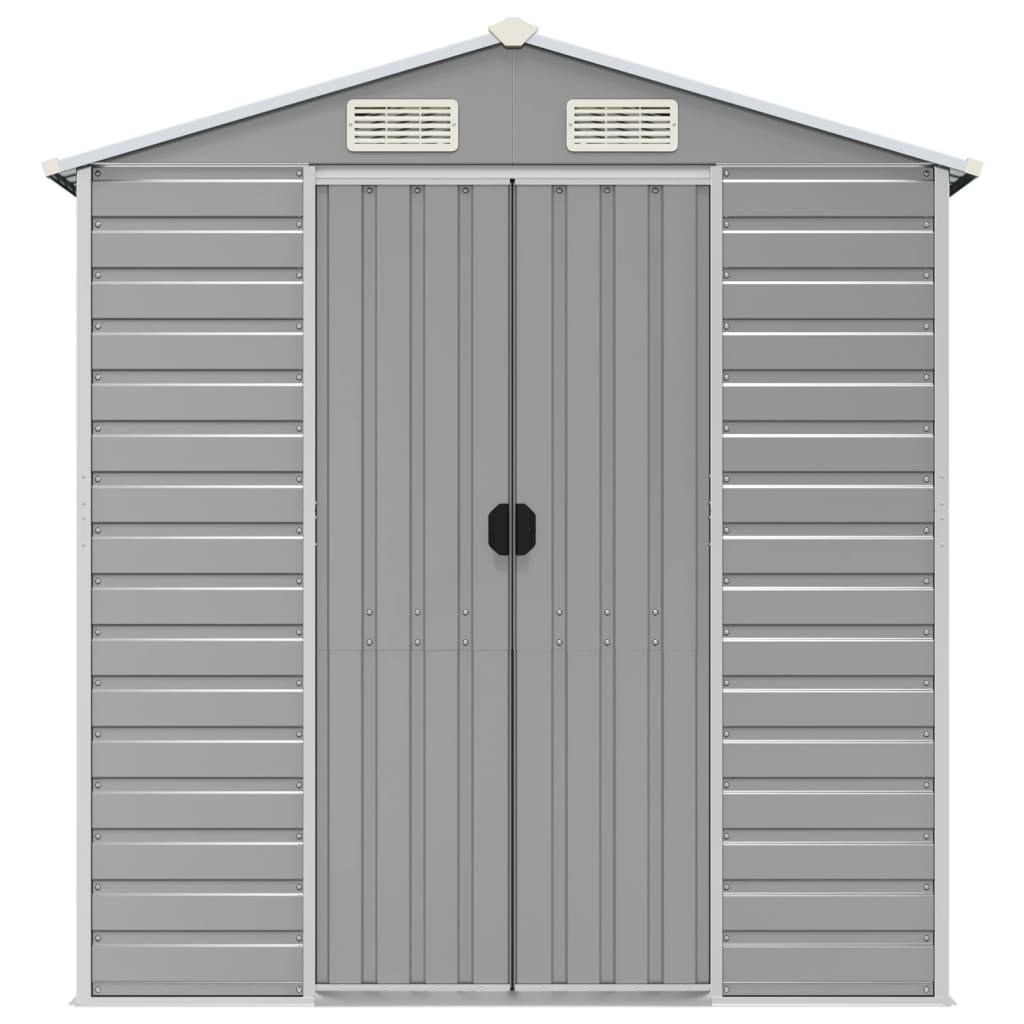 haveskur lysegrå 191x725x198 cm galvaniseret stål
