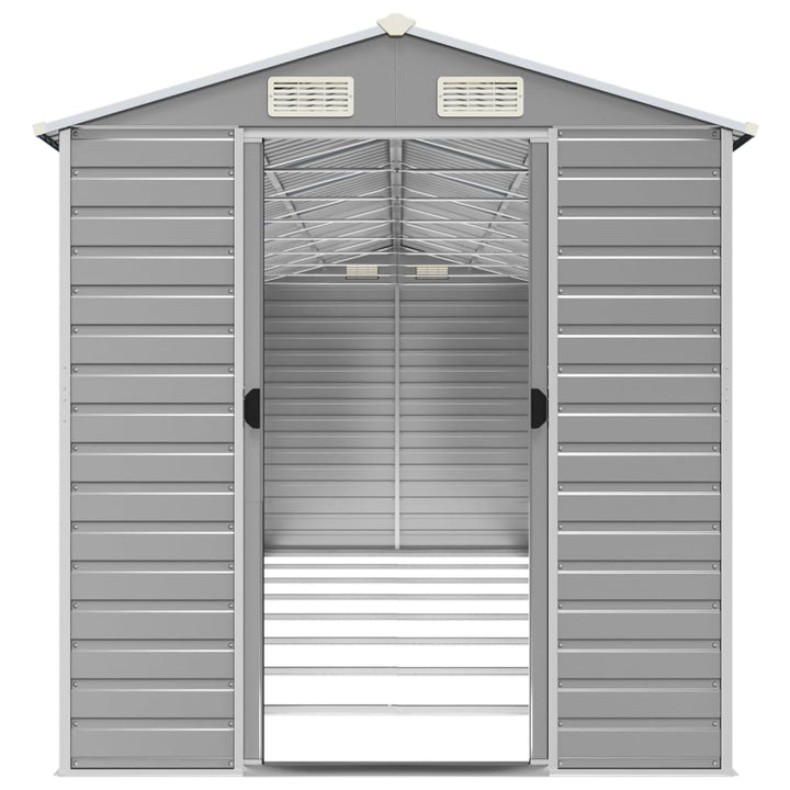 haveskur lysegrå 191x725x198 cm galvaniseret stål