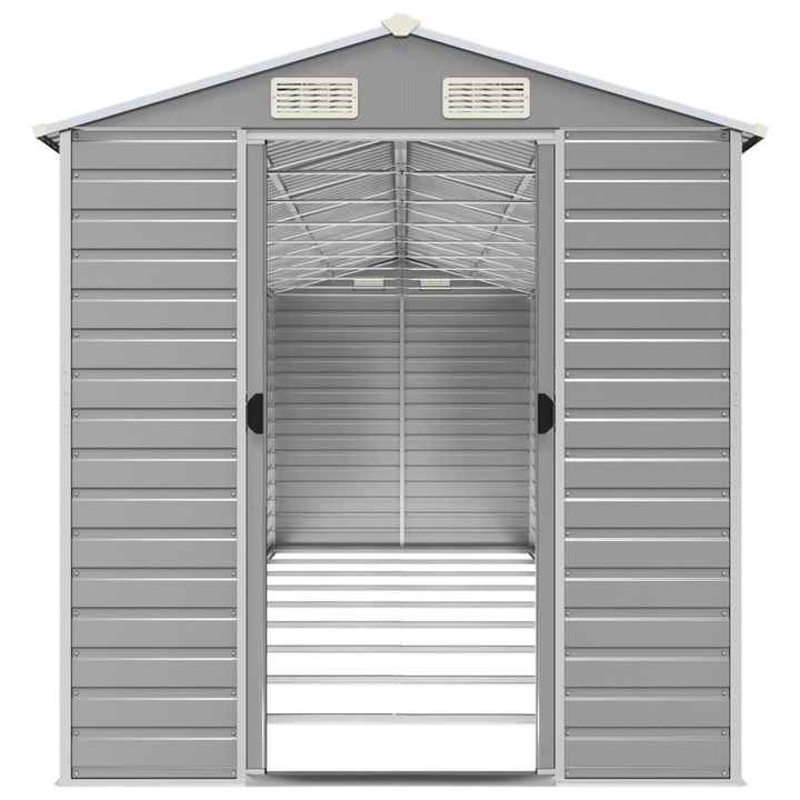 haveskur lysegrå 191x810x198 cm galvaniseret stål