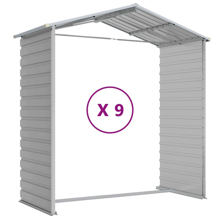 haveskur lysegrå 191x810x198 cm galvaniseret stål