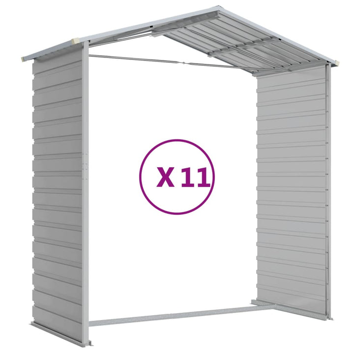 haveskur lysegrå 191x980x198 cm galvaniseret stål