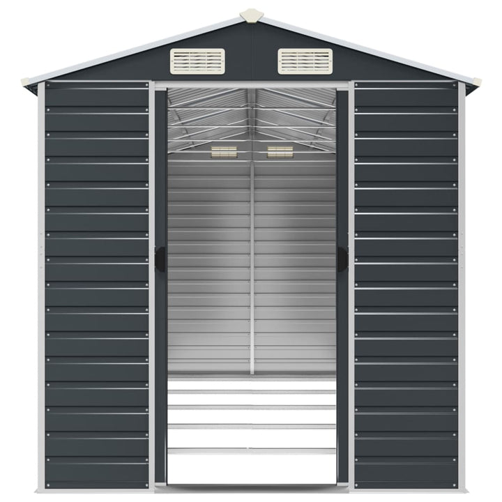 haveskur 191x470x198 cm galvaniseret stål antracitgrå