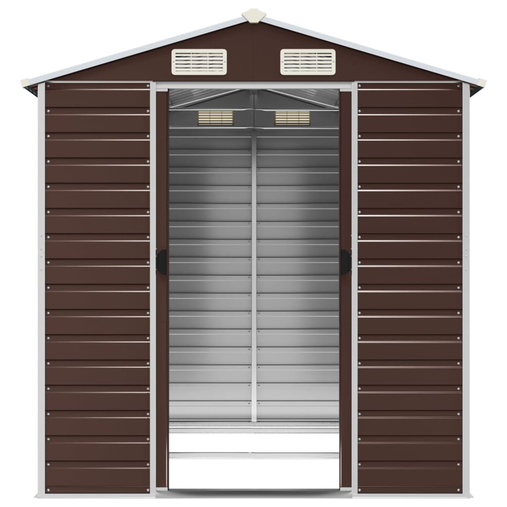 haveskur brun 191x215x198 cm galvaniseret stål