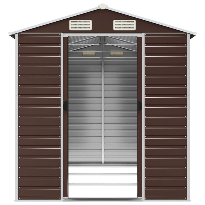 haveskur brun 191x300x198 cm galvaniseret stål