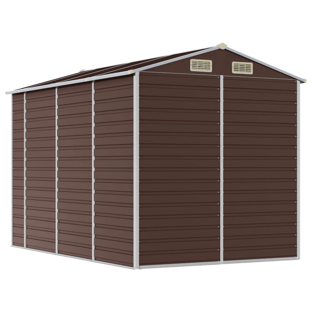 haveskur brun 191x300x198 cm galvaniseret stål