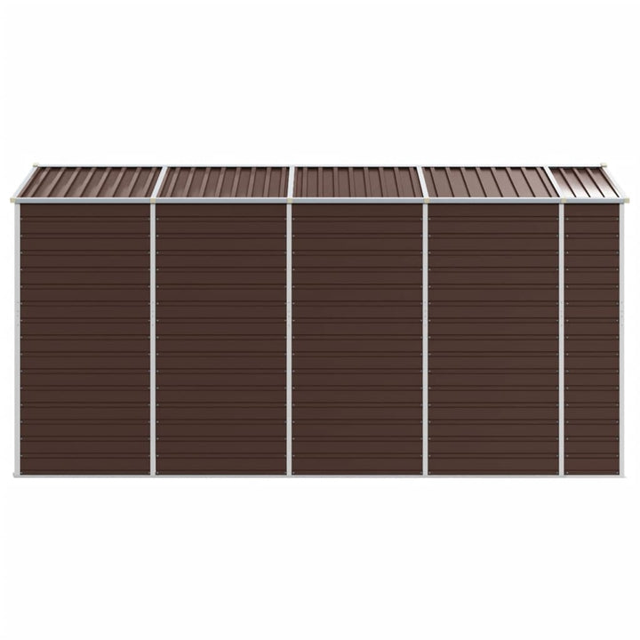 haveskur brun 191x385x198 cm galvaniseret stål