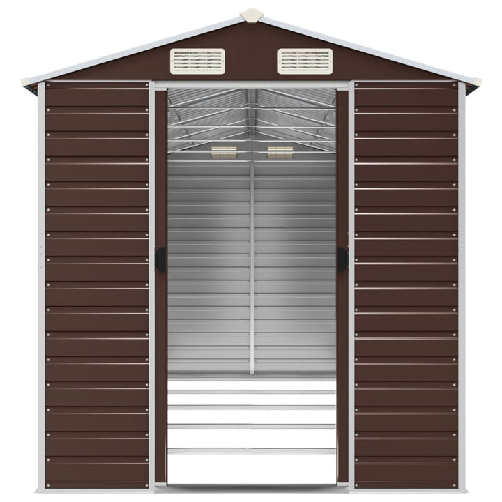 haveskur brun 191x470x198 cm galvaniseret stål