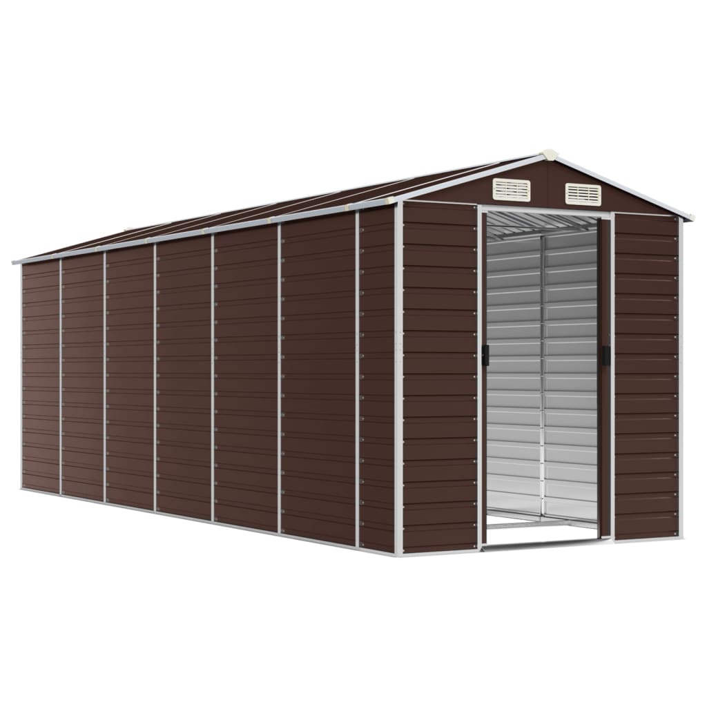 haveskur brun 191x555x198 cm galvaniseret stål