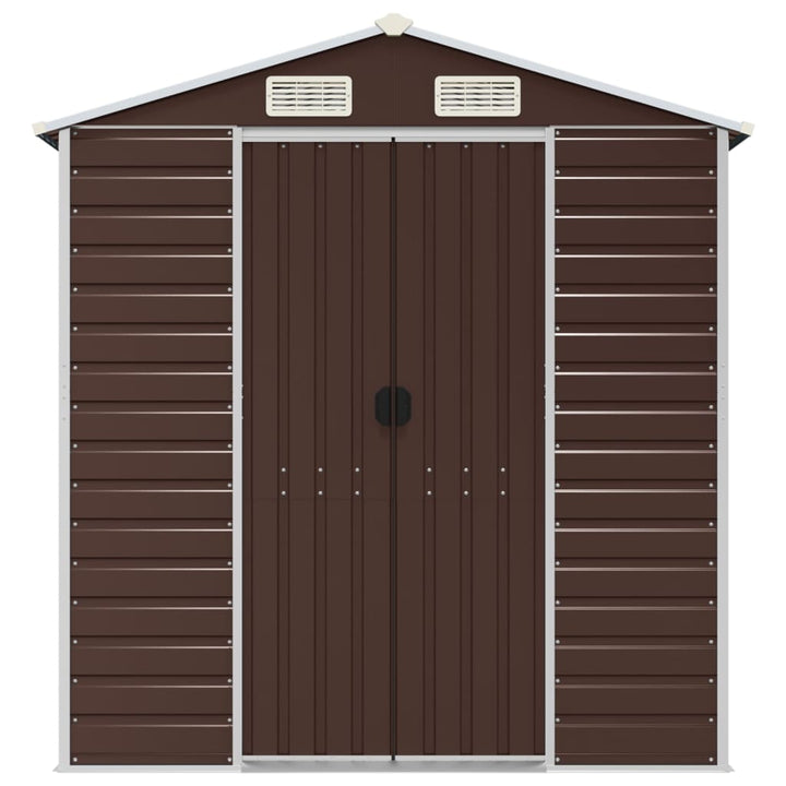 haveskur brun 191x555x198 cm galvaniseret stål