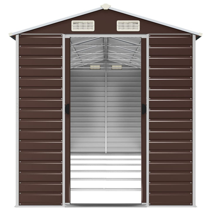 haveskur brun 191x555x198 cm galvaniseret stål