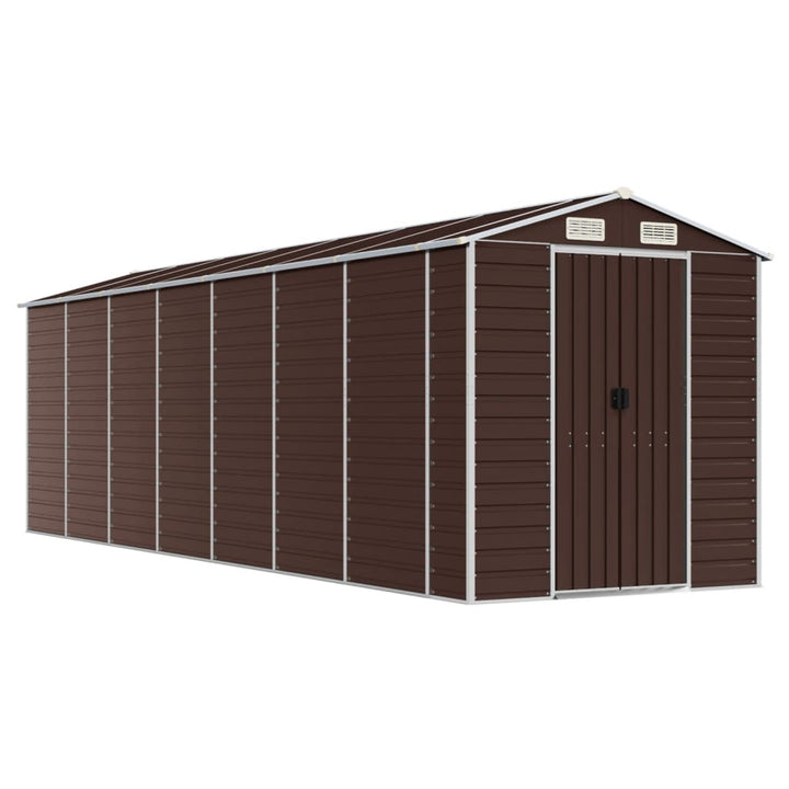 haveskur brun 191x640x198 cm galvaniseret stål