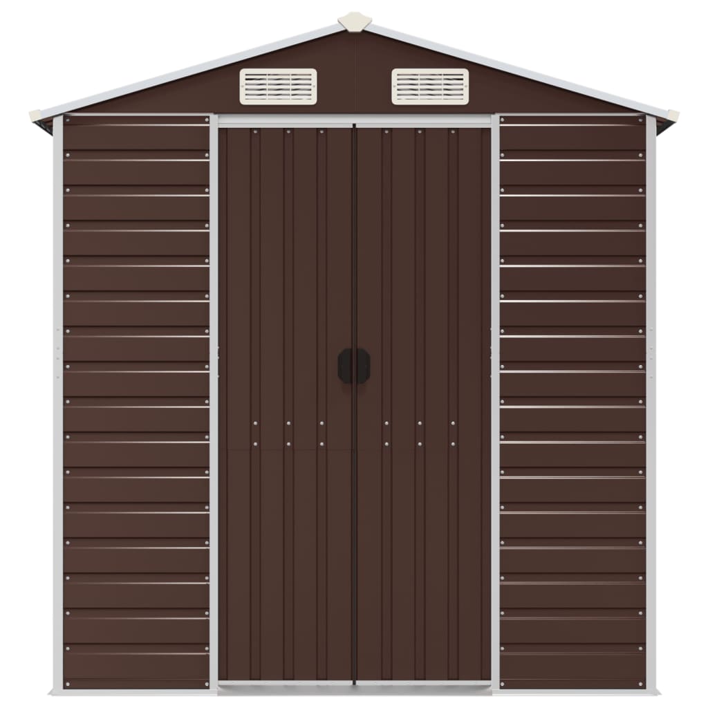haveskur brun 191x640x198 cm galvaniseret stål