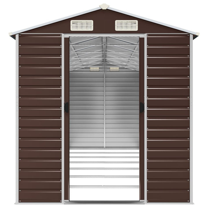 haveskur brun 191x640x198 cm galvaniseret stål