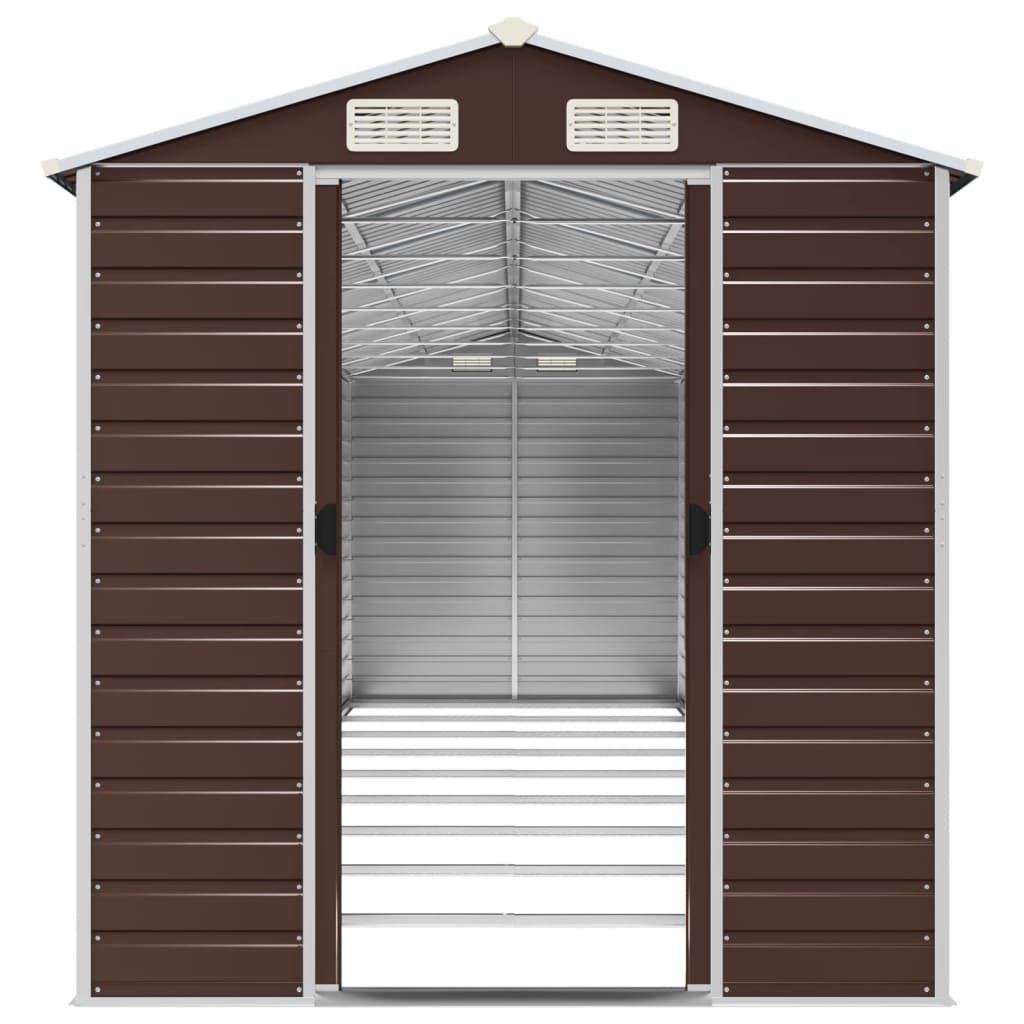 haveskur 191x810x198 cm galvaniseret stål brun
