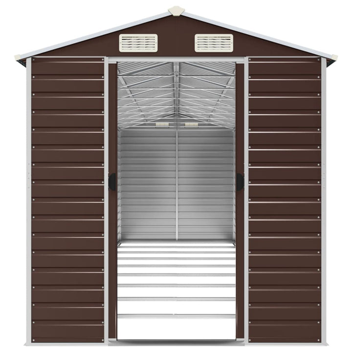 haveskur 191x810x198 cm galvaniseret stål brun