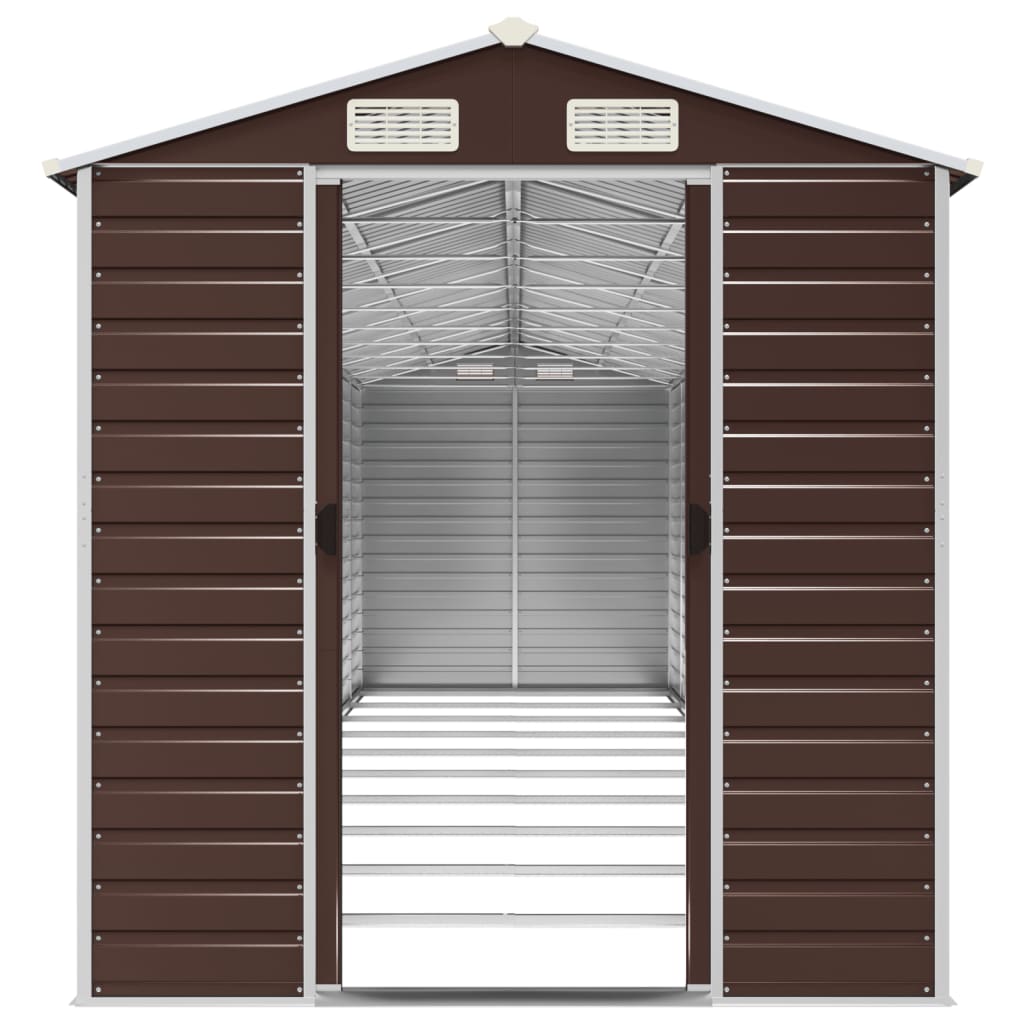 haveskur 191x895x198 cm galvaniseret stål brun