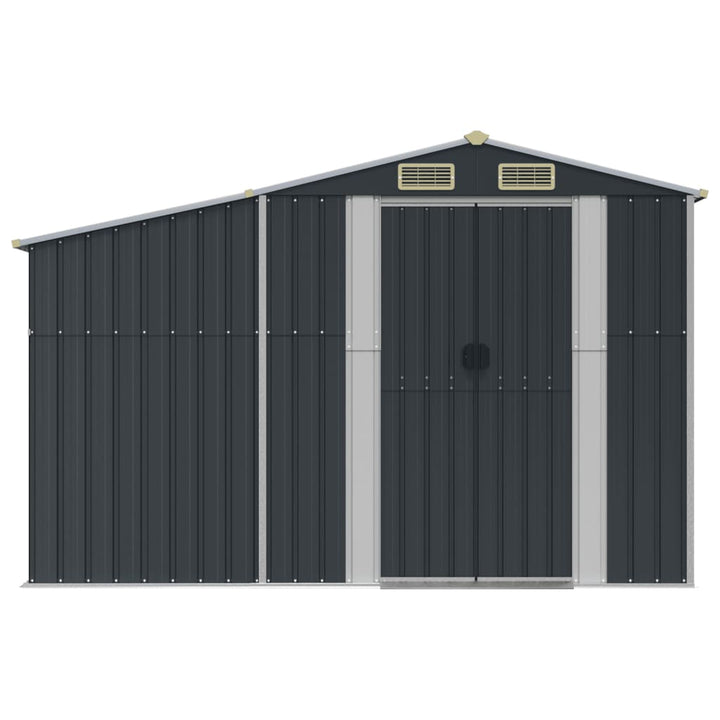 haveskur 191x555x198 cm galvaniseret stål antracitgrå
