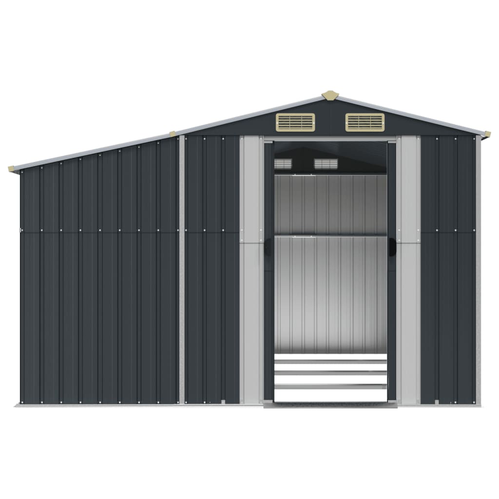 haveskur 191x555x198 cm galvaniseret stål antracitgrå