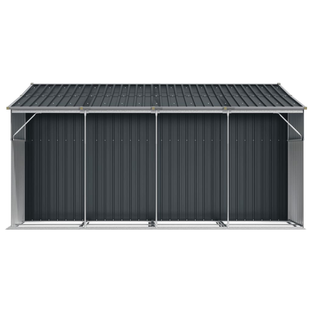 haveskur 191x555x198 cm galvaniseret stål antracitgrå