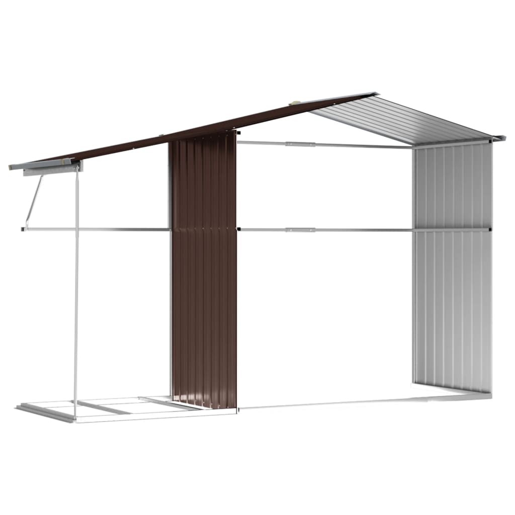 haveskur 277x192,5x179 cm galvaniseret stål brun