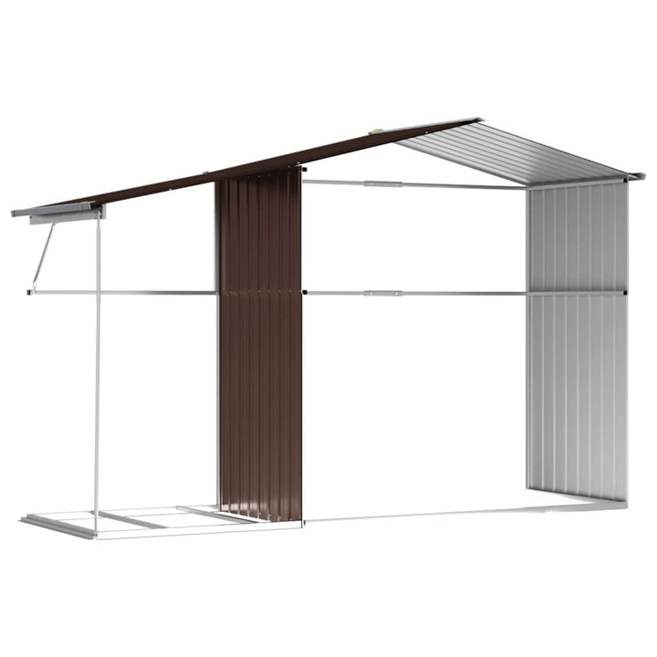 haveskur 277x192,5x179 cm galvaniseret stål brun