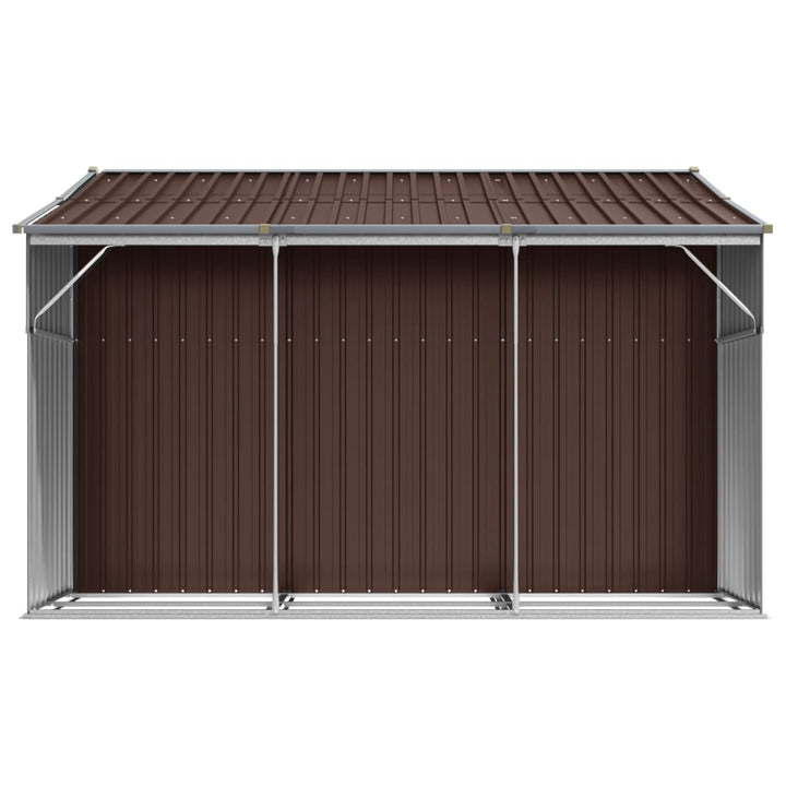 haveskur 277x279x179 cm galvaniseret stål brun
