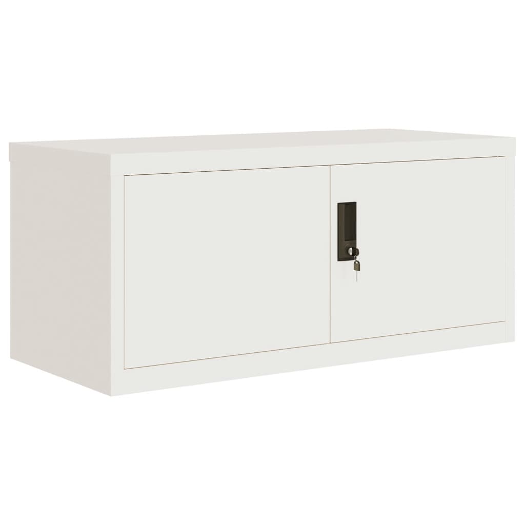 arkivskab 90x40x145 cm stål hvid