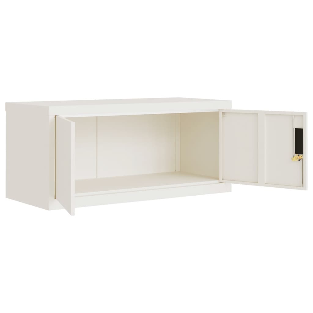 arkivskab 90x40x145 cm stål hvid