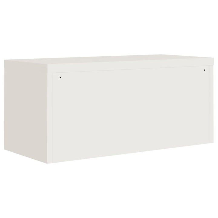 arkivskab 90x40x145 cm stål hvid