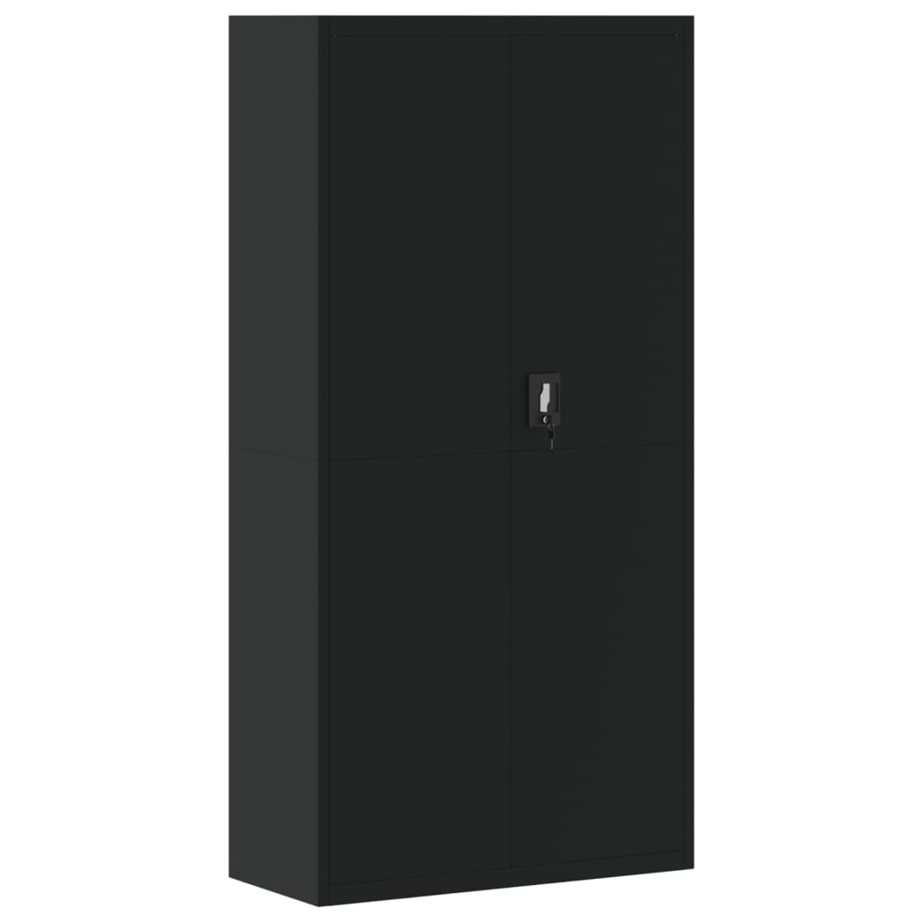 arkivskab 90x40x220 cm stål sort