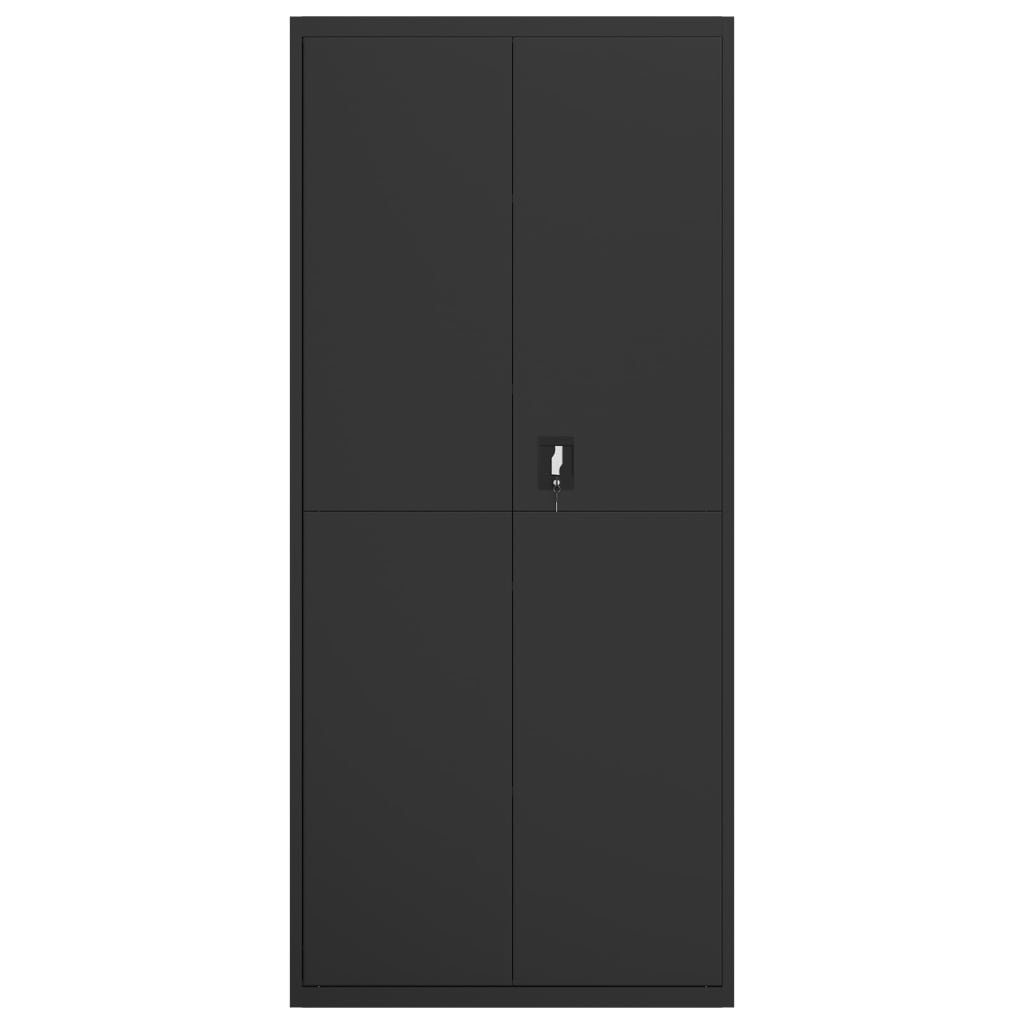 arkivskab 90x40x240 cm stål sort