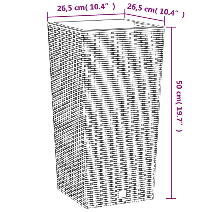 plantekrukke 11/26,5 l udtagelig indsats PP rattanlook hvid