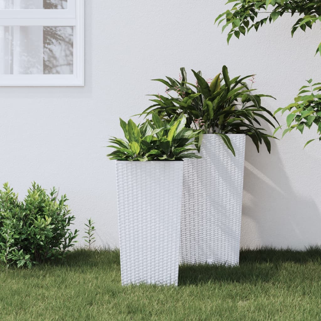 plantekrukke 11/26,5 l udtagelig indsats PP rattanlook hvid
