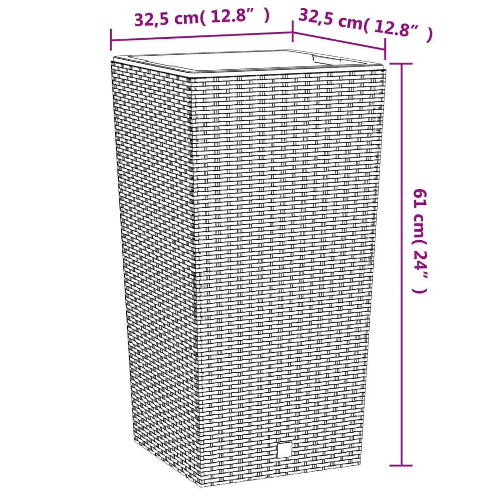 plantekrukke 21/49 l udtagelig indsats PP rattanlook brun