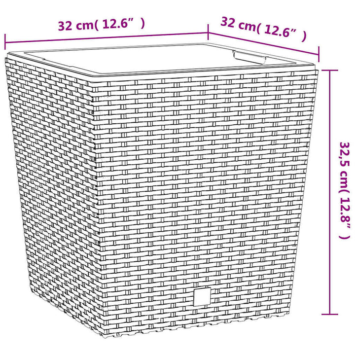 plantekrukke 21/32 l udtagelig indsats PP rattanlook brun