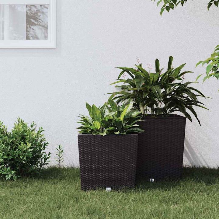 plantekrukke 21/32 l udtagelig indsats PP rattanlook brun
