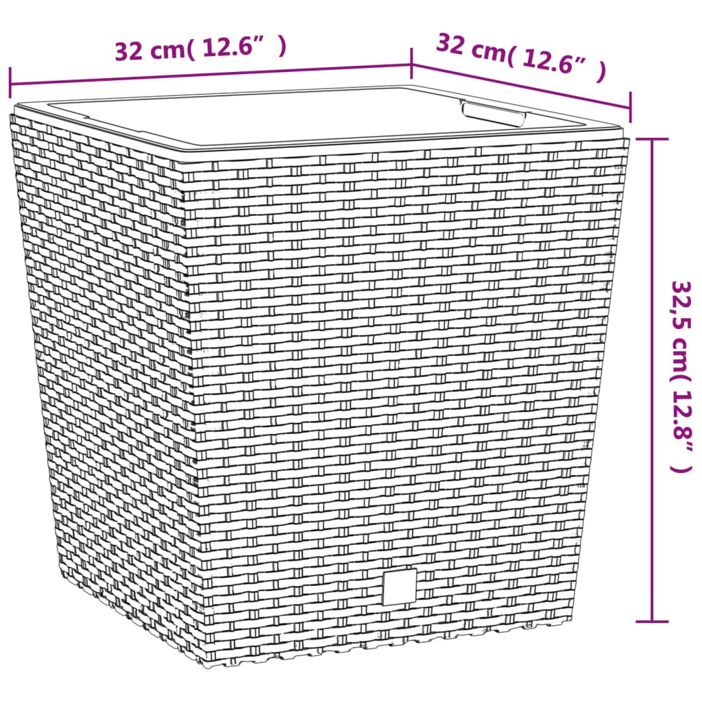 plantekrukke 21/32 l udtagelig indsats PP rattanlook hvid