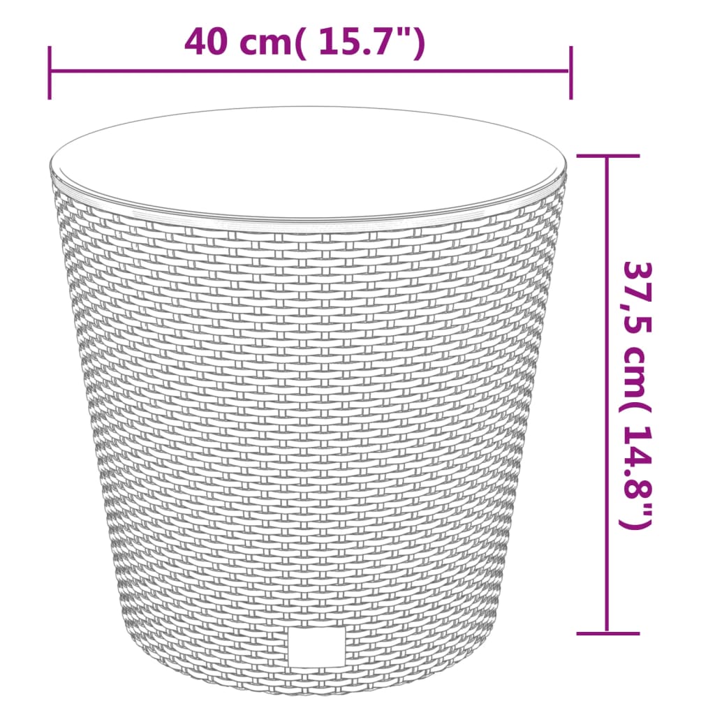 plantekrukke 35/37,5 l udtagelig indsats PP rattanlook antracit