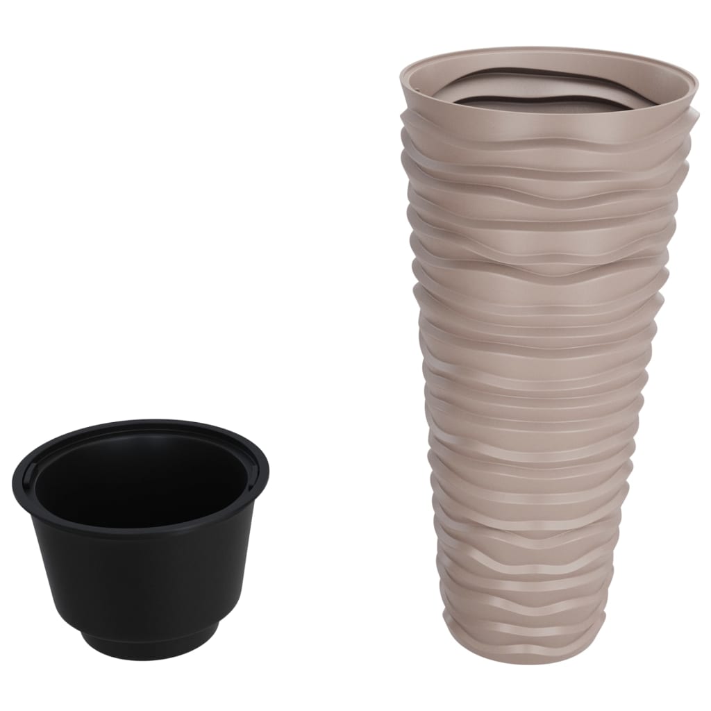 plantekrukke 18/45 l udtagelig indsats rillet design mokkafarve
