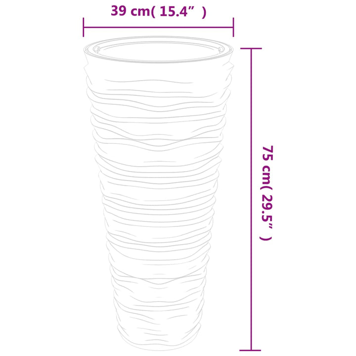 plantekrukke 18/45 l udtagelig indsats rillet design hvid