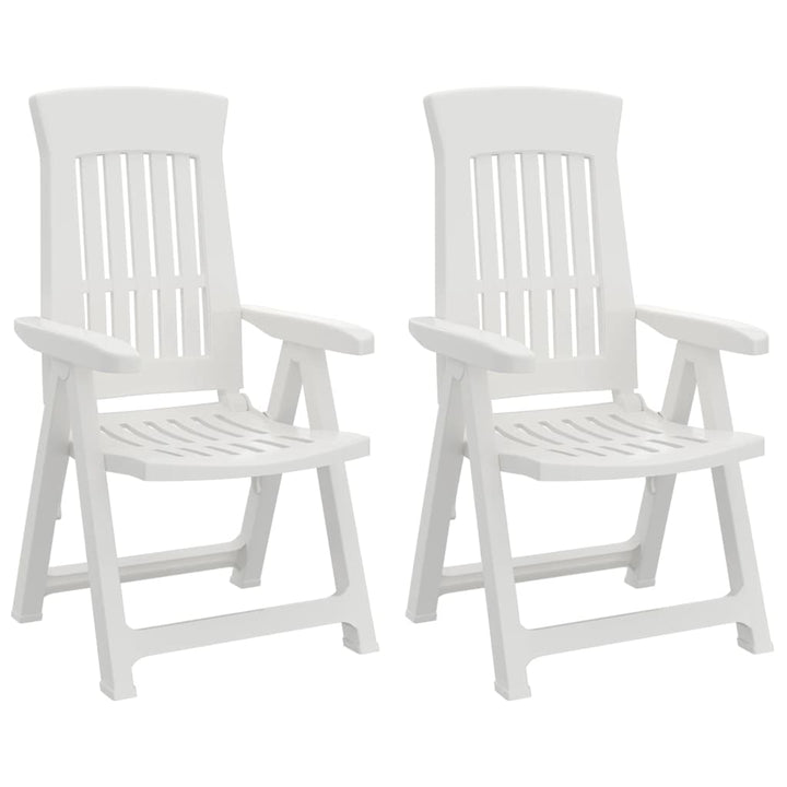 Klapstole med lænefunktion, 2 stk., hvid PP