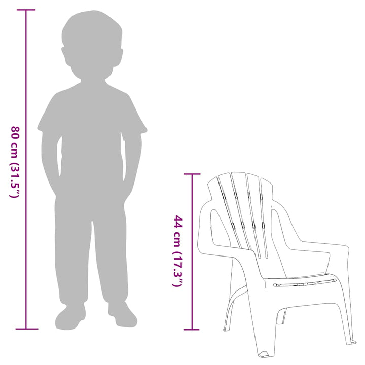 havestole til børn 2 stk. 37x34x44 cm PP trælook blå