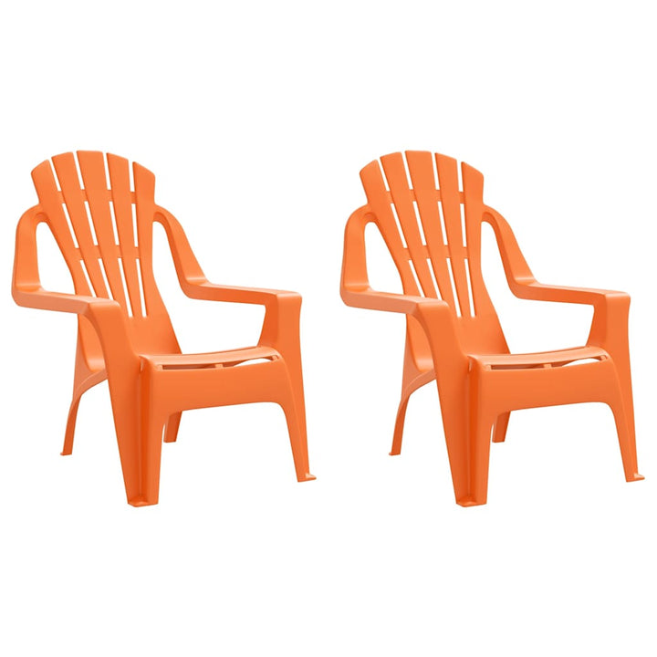 havestole til børn 2 stk. 37x34x44 cm PP trælook orange