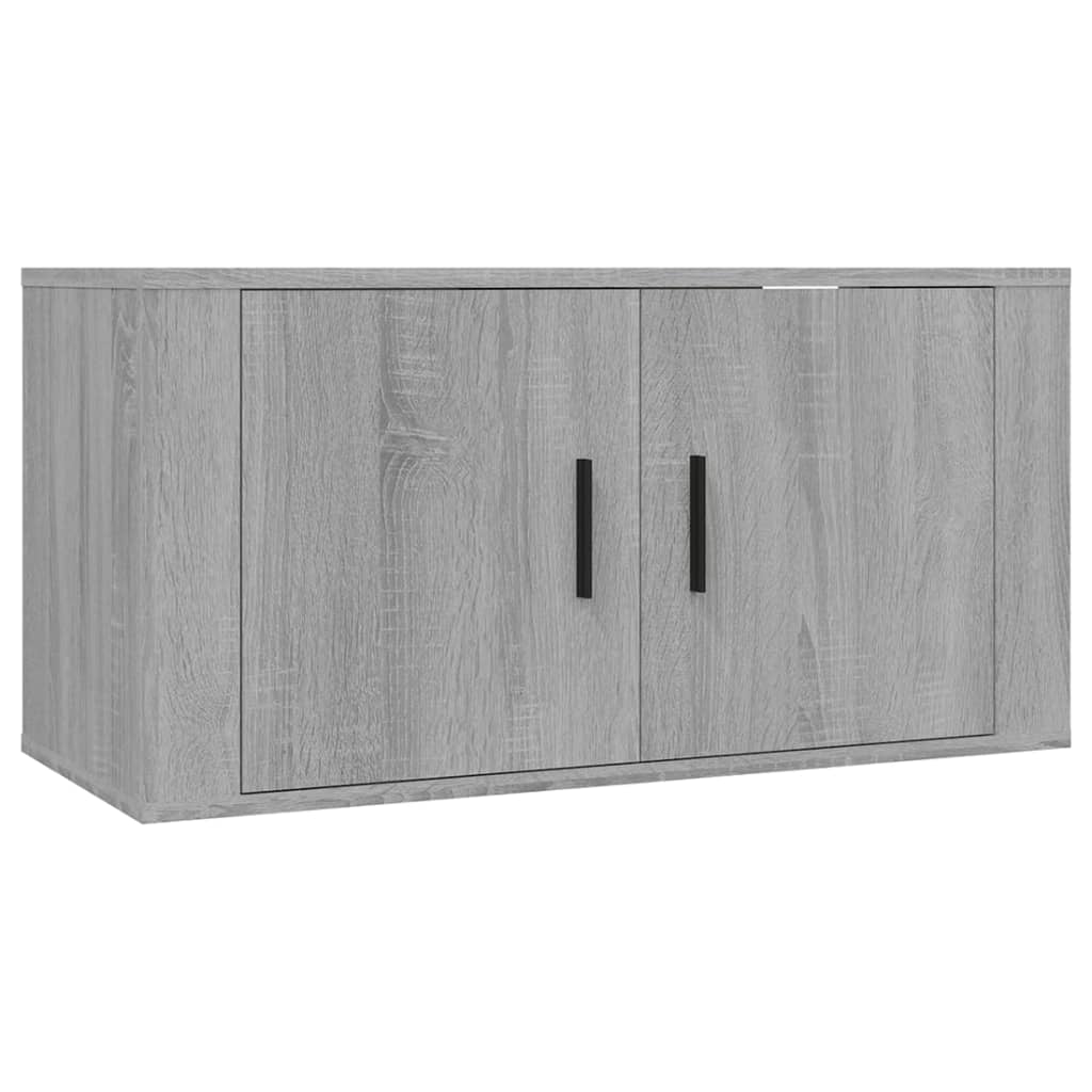 væghængte tv-skabe 2 stk. 80x34,5x40 cm grå sonoma-eg