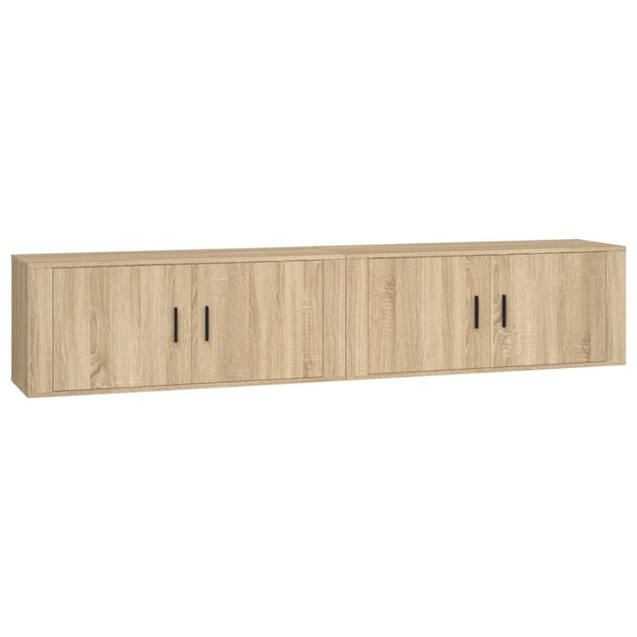 væghængte tv-skabe 2 stk. 100x34,5x40 cm sonoma-eg