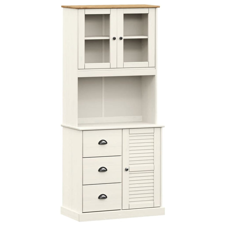 skænk VIGO 78x40x175 cm massivt fyrretræ hvid