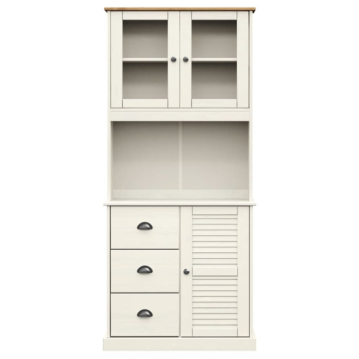 skænk VIGO 78x40x175 cm massivt fyrretræ hvid