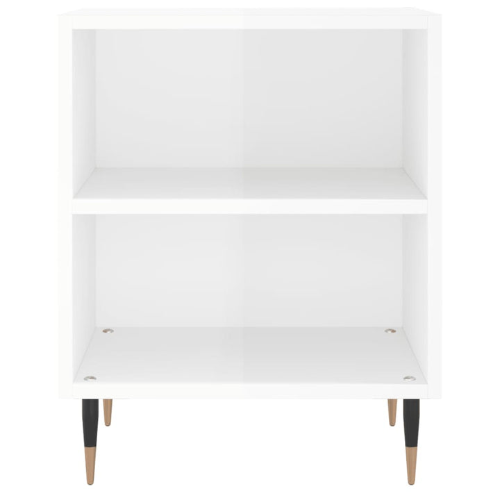 sengeborde 2 stk. 40x30x50 cm konstrueret træ hvid højglans