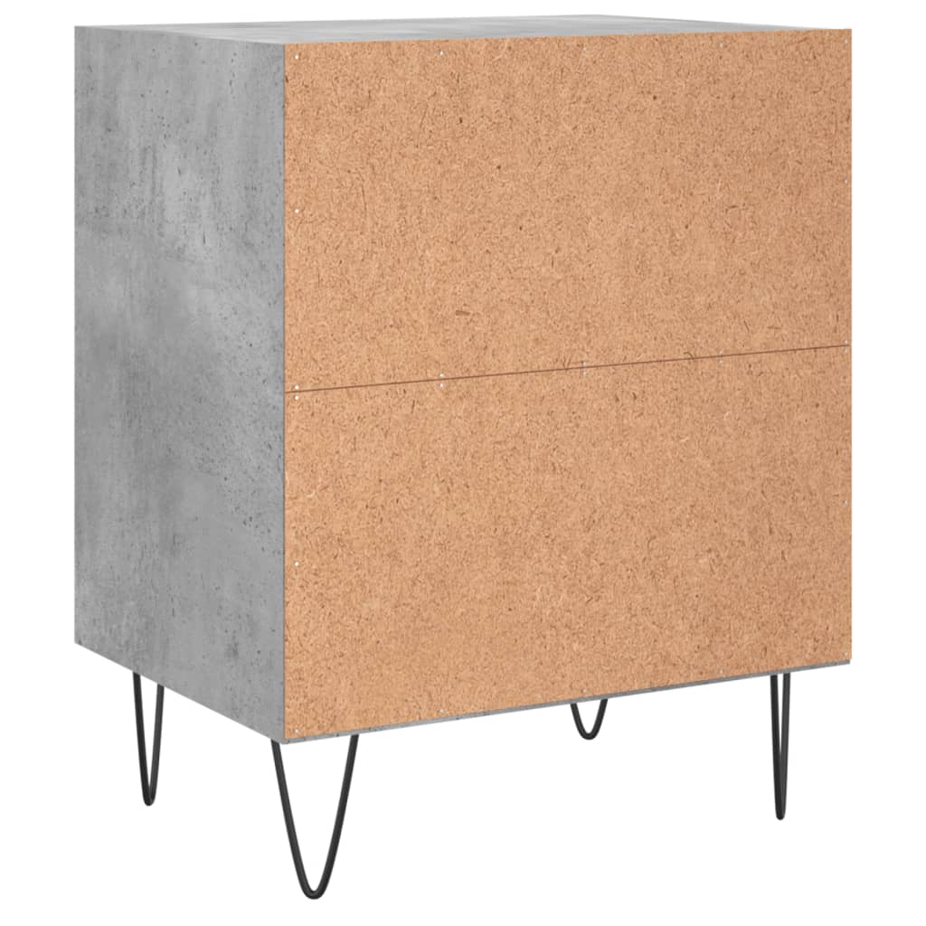 sengeborde 2 stk. 40x30x50 cm konstrueret træ betongrå
