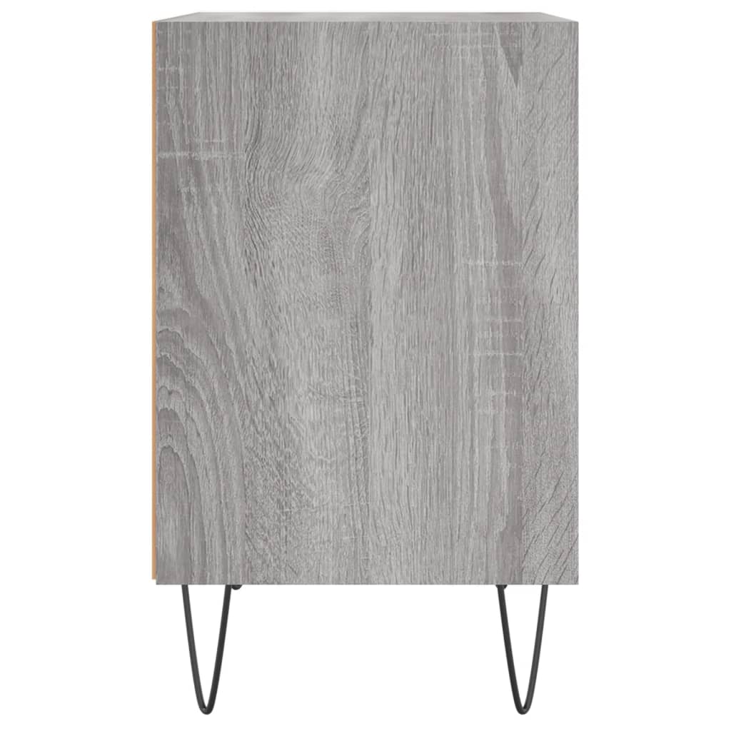 sengeborde 2 stk. 40x30x50 cm konstrueret træ grå sonoma-eg